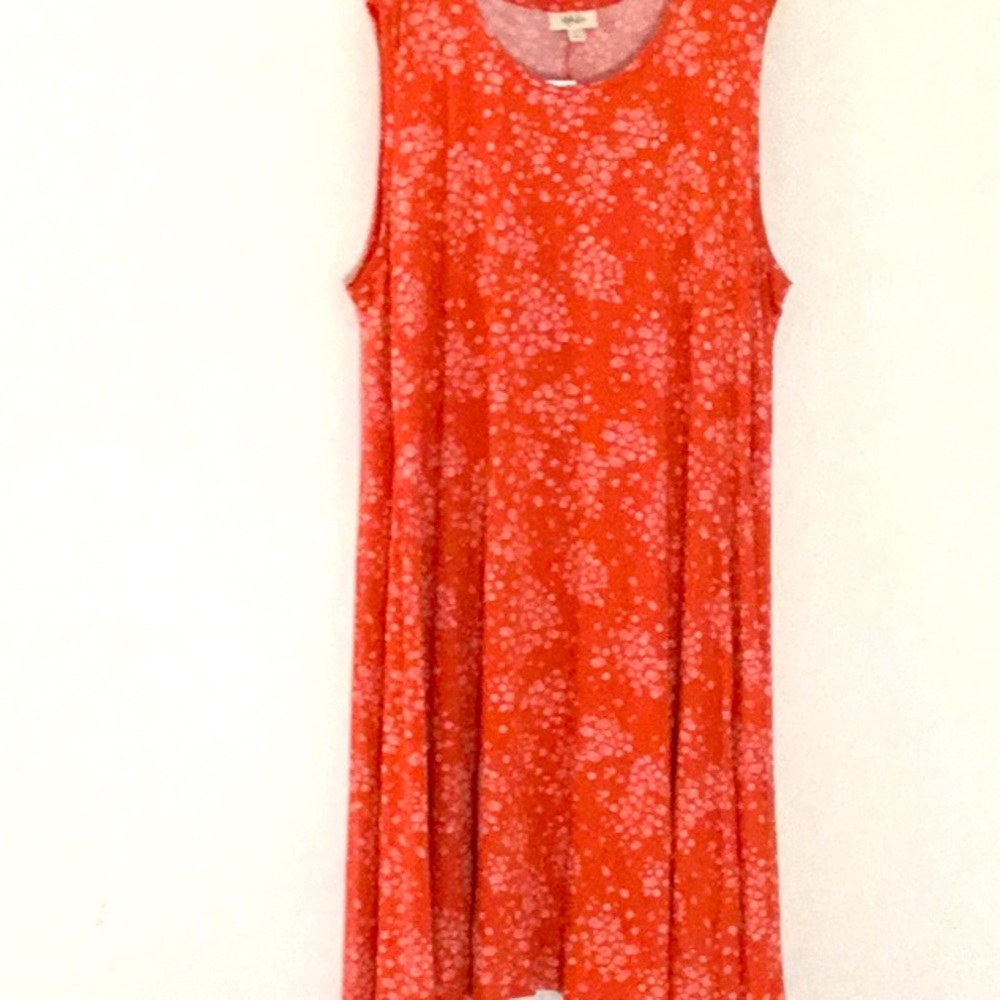 Style&Co, Flip Flop Floral Coral Sleeveless Dress. Business Casual Comfort Beach